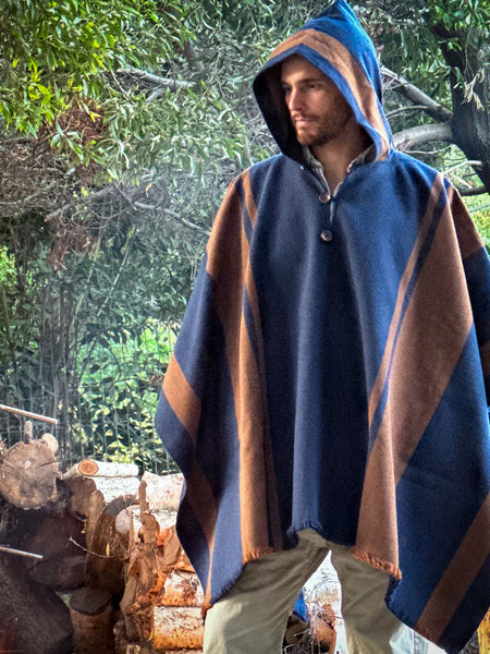 PONCHO ALPACA JEANS-CAFÉ