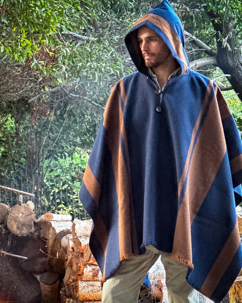 PONCHO ALPACA JEANS-CAFÉ