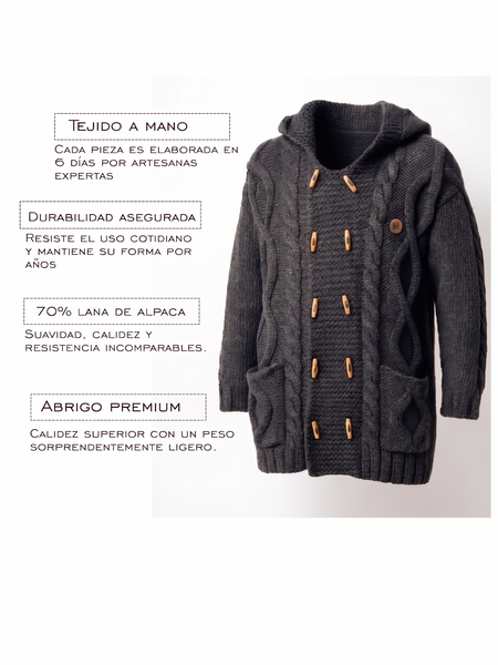 CHAQUETÓN HOMBRE DE ALPACA CORTO GRIS MARENGO