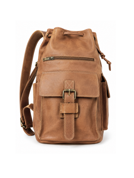 MOCHILA DE CUERO GENUINO PREMIUM MONTANA BEIGE