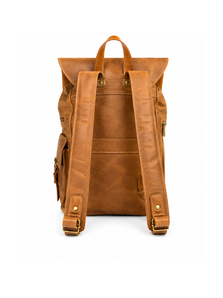 MOCHILA DE CUERO GENUINO PREMIUM MONTANA BEIGE
