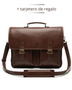 MALETIN CUERO GENUINO FULL GRAIN EXECUTIVE CAOBA