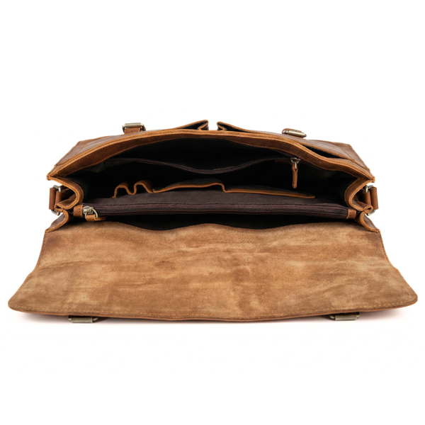 MALETIN DE CUERO GENUINO FULL GRAIN OLD YORK