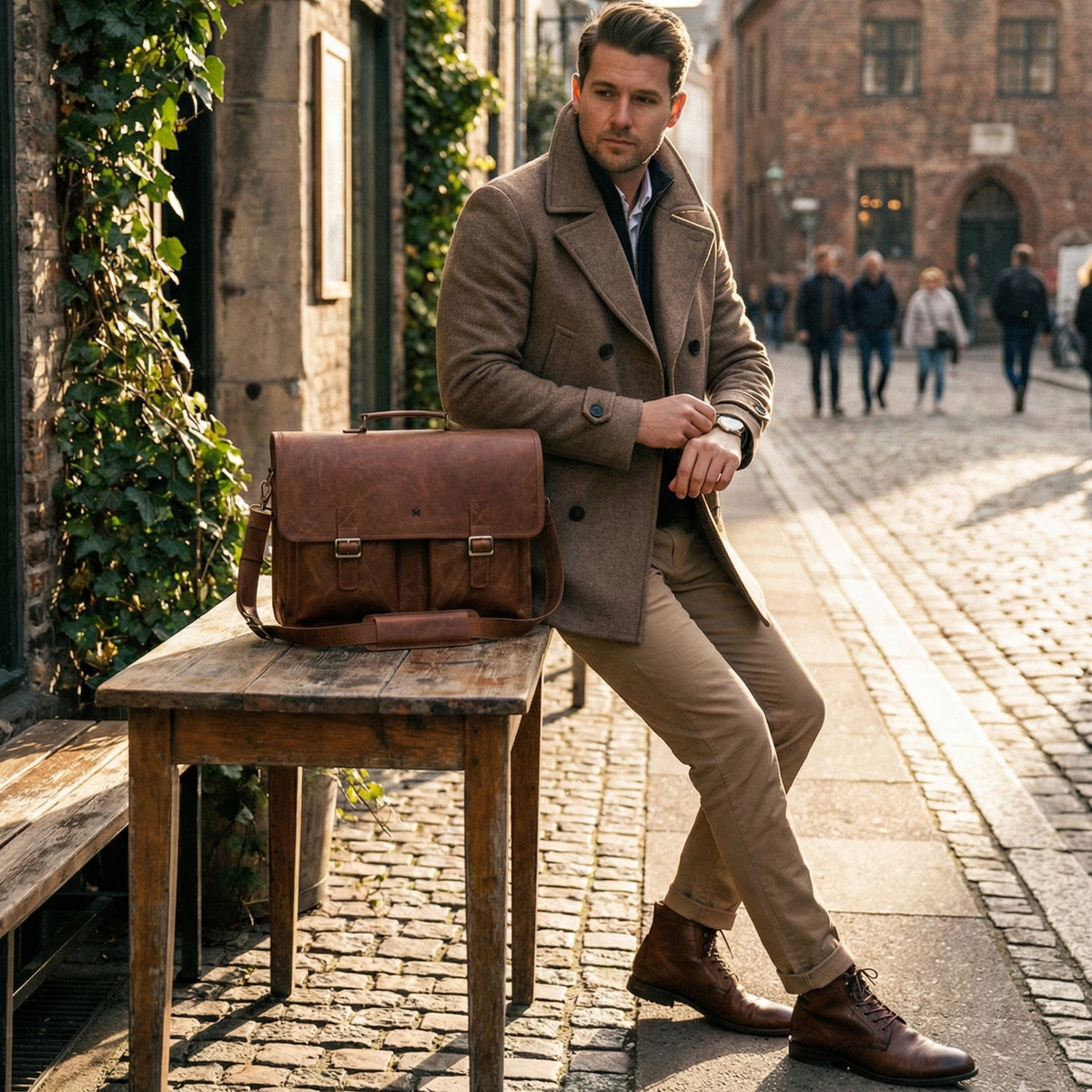 MALETIN CUERO GENUINO FULL GRAIN EXECUTIVE