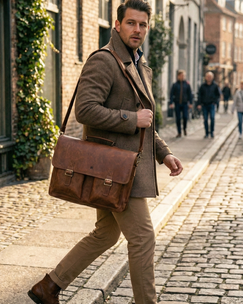 MALETIN CUERO GENUINO FULL GRAIN EXECUTIVE