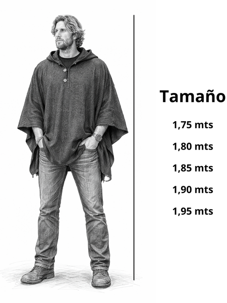 PONCHO DE ALPACA HOMBRE CASTILLA NEGRO
