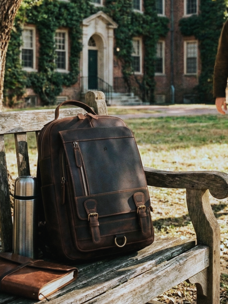 MOCHILA DE CUERO GENUINO HOMBRE COLLEGE