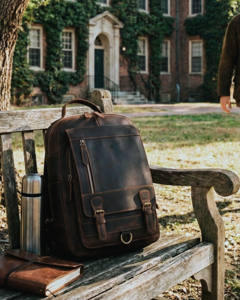 MOCHILA DE CUERO GENUINO HOMBRE COLLEGE