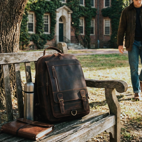 MOCHILA DE CUERO GENUINO HOMBRE COLLEGE