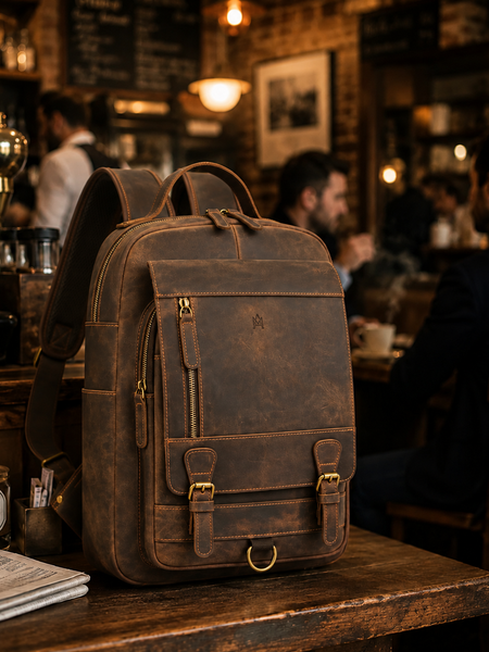 MOCHILA DE CUERO GENUINO HOMBRE COLLEGE