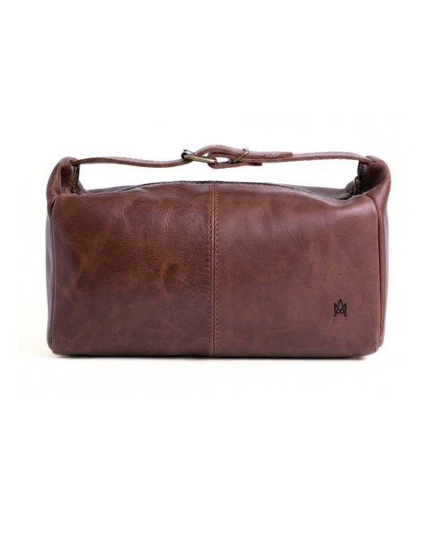 NECESER CUERO TRAVESÍA ARTESANAL CAOBA