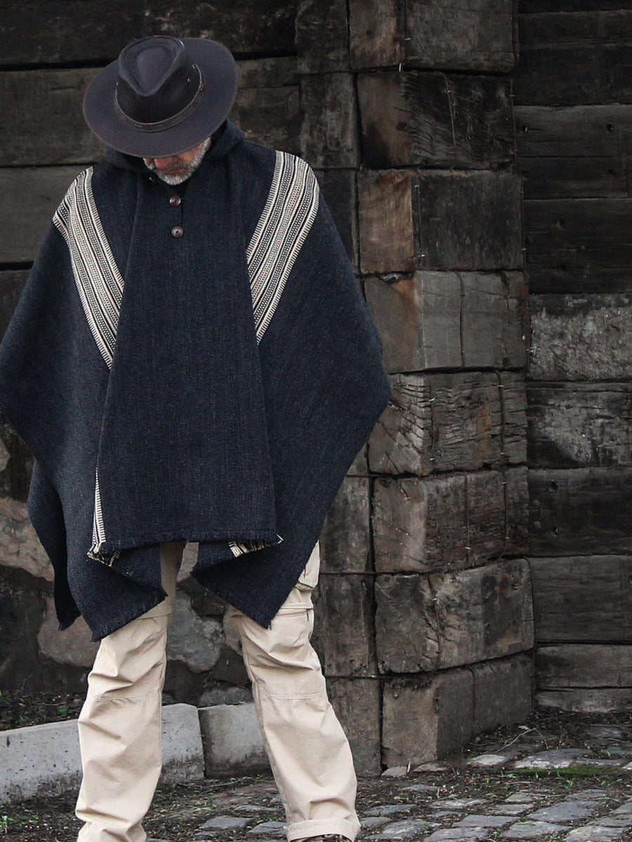 PONCHO DE LANA DE ALPACA MARENGO