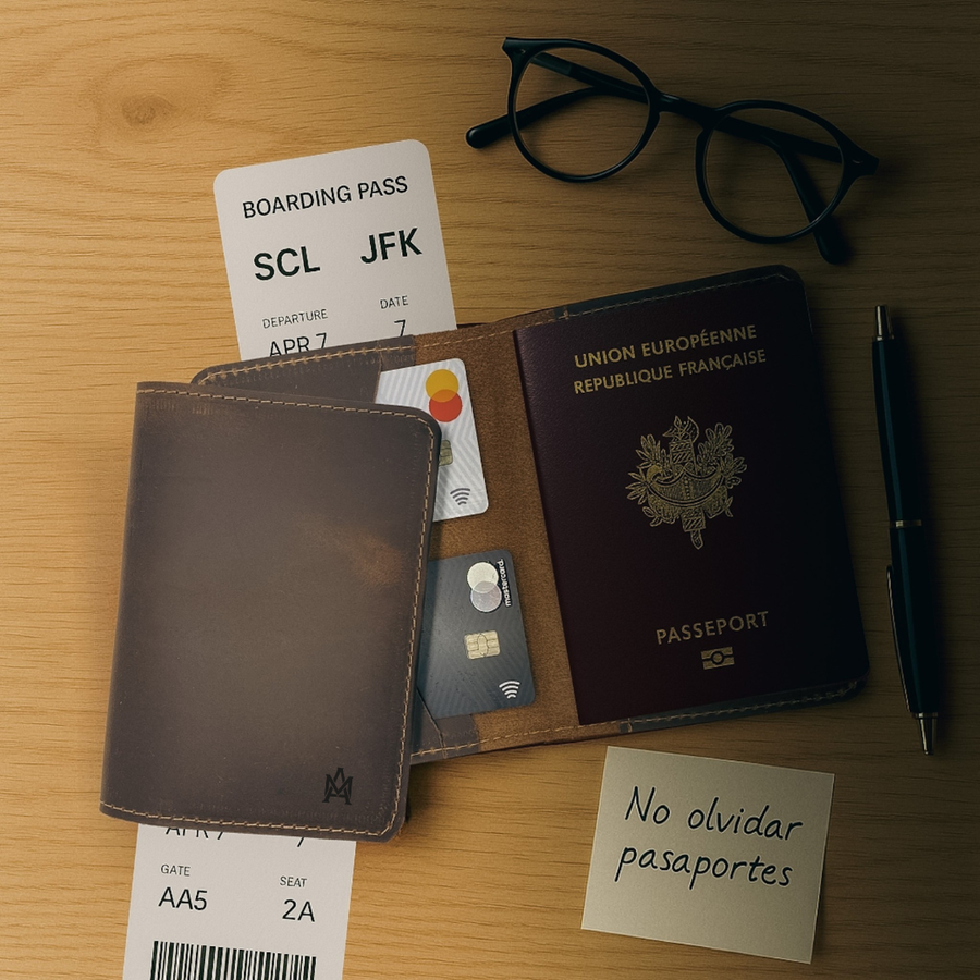 PACK PARA REGALO MORRAL PRAGA + PORTAPASAPORTE + TARJETERO ANTISCAN COMPACTO