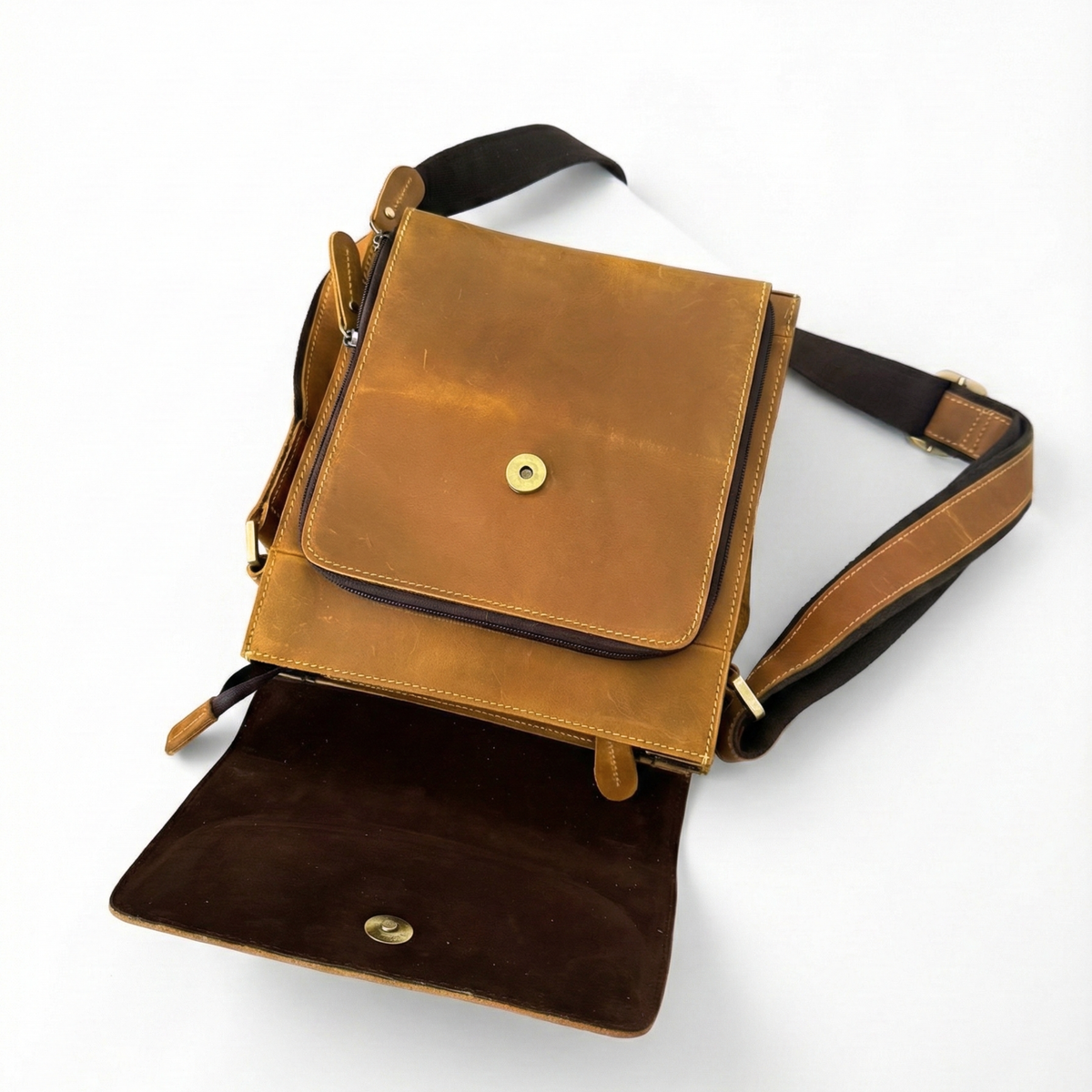 MORRAL CUERO GENUINO PARA HOMBRE PRAGA