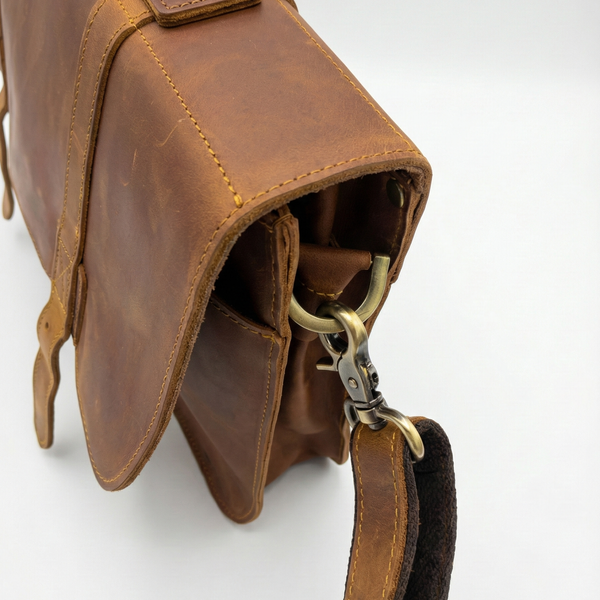 MALETIN DE CUERO GENUINO FULL GRAIN OLD YORK