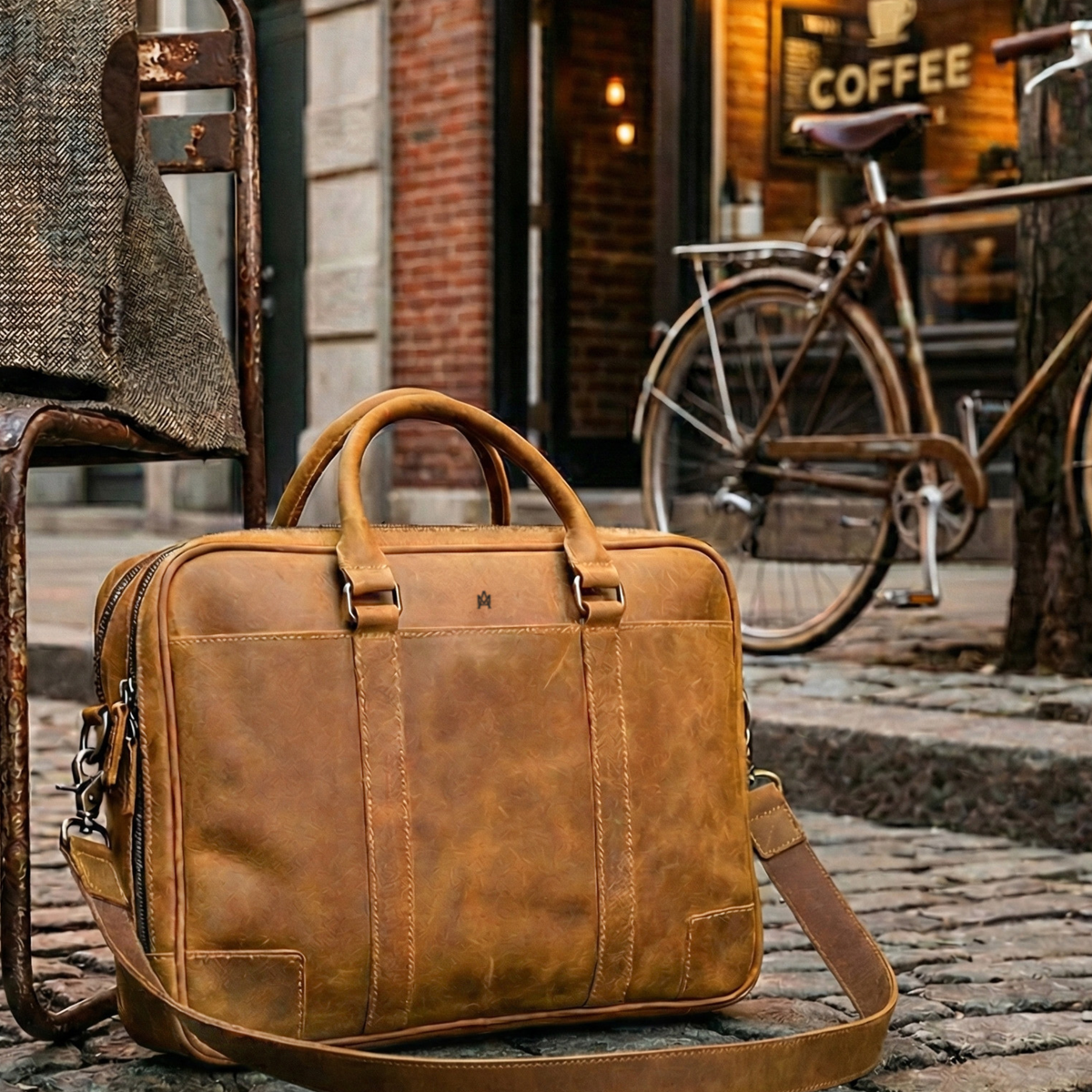 MALETIN DE CUERO PREMIUM GENUINO ROMA