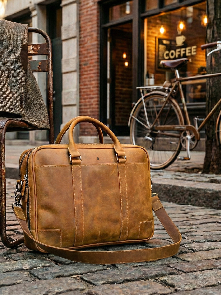 MALETIN DE CUERO PREMIUM GENUINO ROMA