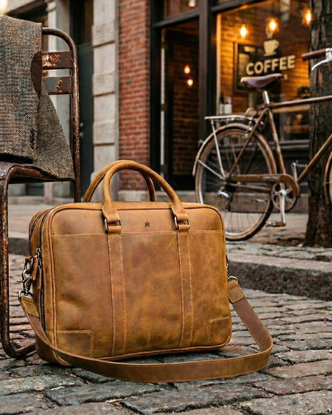 MALETIN DE CUERO PREMIUM GENUINO ROMA