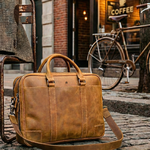 MALETIN DE CUERO PREMIUM GENUINO ROMA