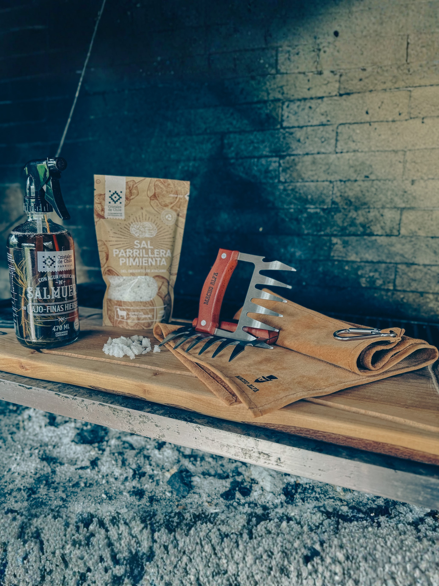 PACK PARRILLERO 2: GARRAS, PAÑO, SALMUERA Y SAL