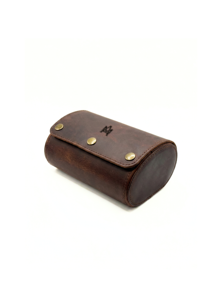 ESTUCHE PORTA RELOJ CUERO GENUINO 2 PIEZAS