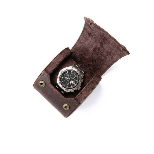 PORTA RELOJ DE CUERO GENUINO 1 PIEZA