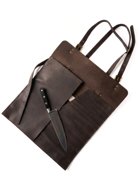 PORTA CUCHILLOS PARRILLEROS DE CUERO FULL GRAIN PREMIUM