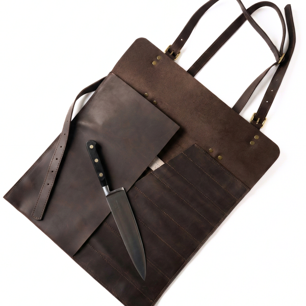 PORTA CUCHILLOS PARRILLEROS DE CUERO FULL GRAIN PREMIUM