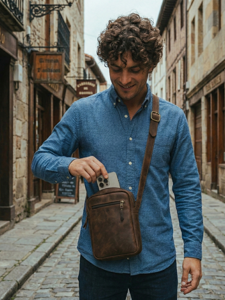 MORRAL DE CUERO GENUINO ROVER