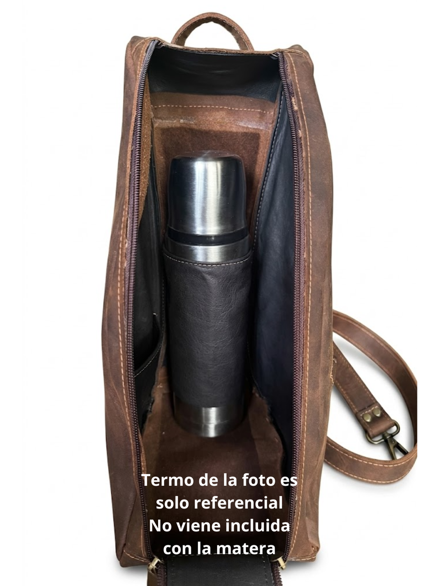 MATERA DE CUERO GENUINO GAUCHO MORO