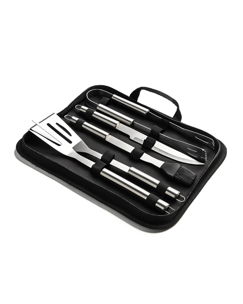 SET PARRILLERO DE ACERO INOXIDABLE 5 PIEZAS