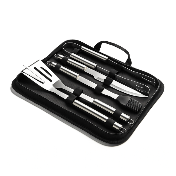 SET PARRILLERO DE ACERO INOXIDABLE 5 PIEZAS