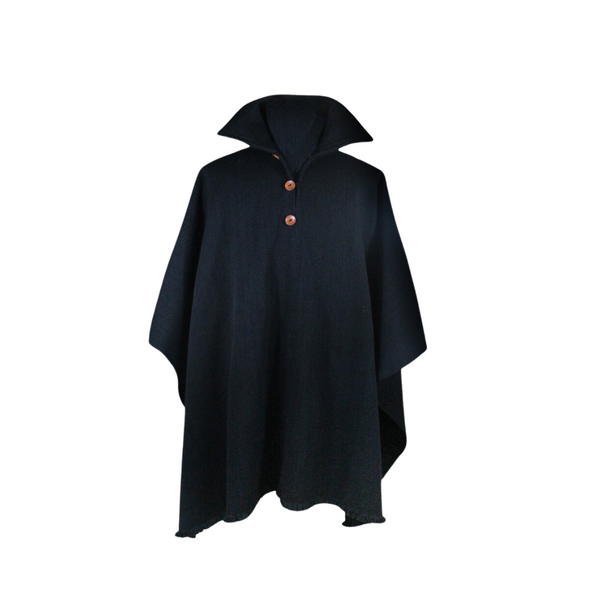 PONCHO DE ALPACA HOMBRE CASTILLA NEGRO