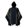 PONCHO DE ALPACA NEGRO-BEIGE