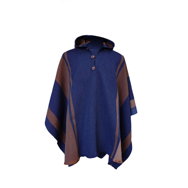 PONCHO ALPACA JEANS-CAFÉ
