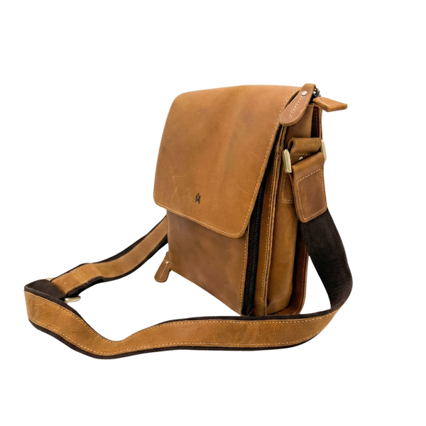 MORRAL CUERO GENUINO PARA HOMBRE PRAGA