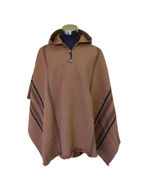 PONCHO ALPACA HOMBRE CAFÉ-NEGRO
