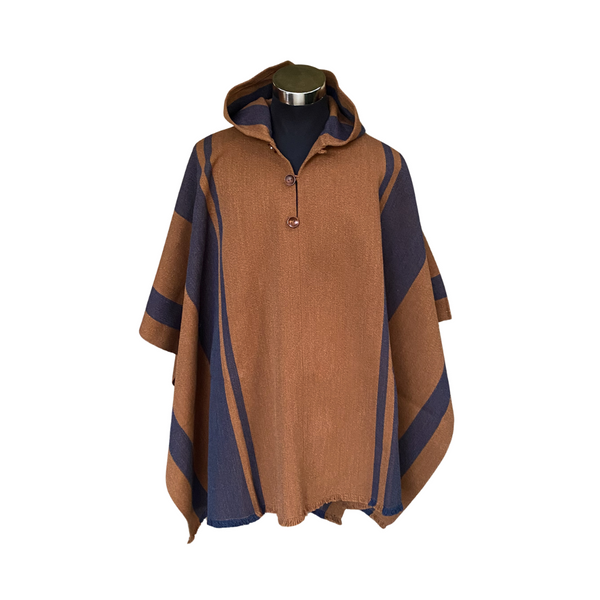 PONCHO ALPACA HOMBRE CAFÉ-JEANS
