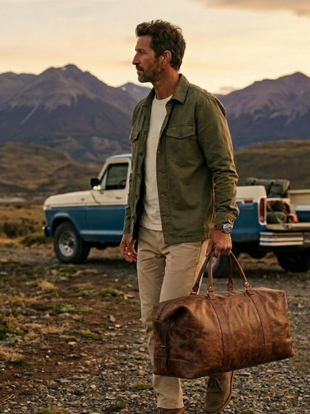 BOLSO DE VIAJE DE CUERO PARA HOMBRES JOURNEY