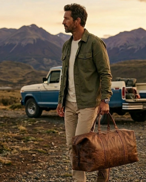 BOLSO DE VIAJE DE CUERO PARA HOMBRES JOURNEY
