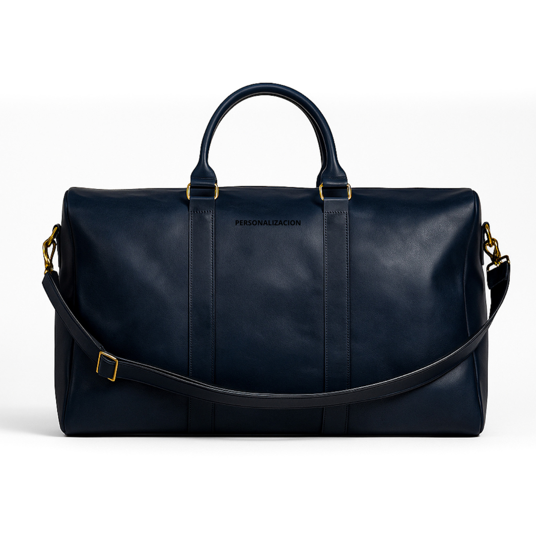 BOLSO DE CUERO NEGRO DE VIAJE VENTURE + Tarjetero Protect Antiscan de REGALO + envío GRATIS para la RM