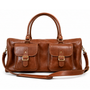 BOLSO SE VIAJE DE CUERO GENUINO TRAVEL CARAMEL