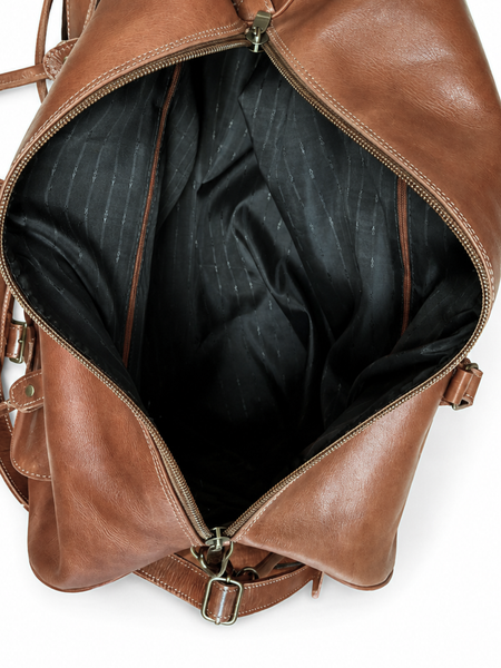 BOLSO SE VIAJE DE CUERO GENUINO TRAVEL CARAMEL