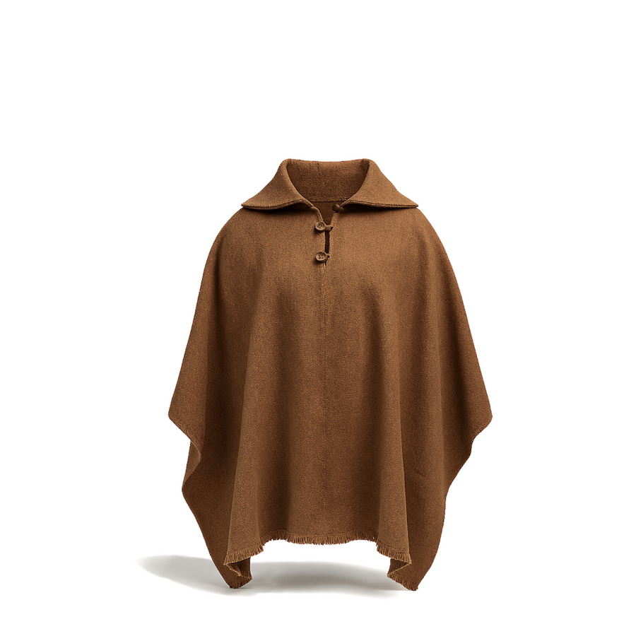 PONCHO DE ALPACA HOMBRE CASTILLA CAMEL