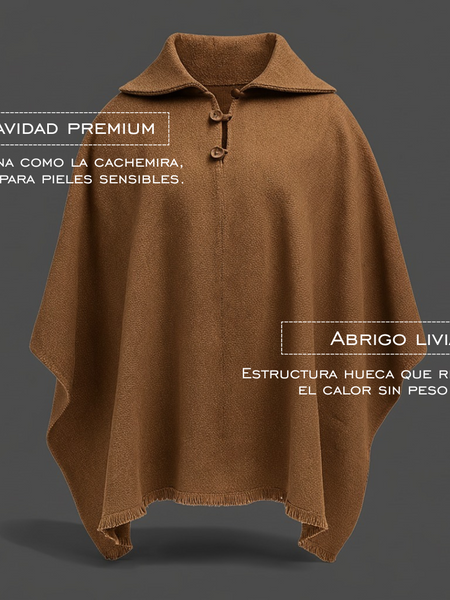 PONCHO DE ALPACA HOMBRE CASTILLA CAMEL