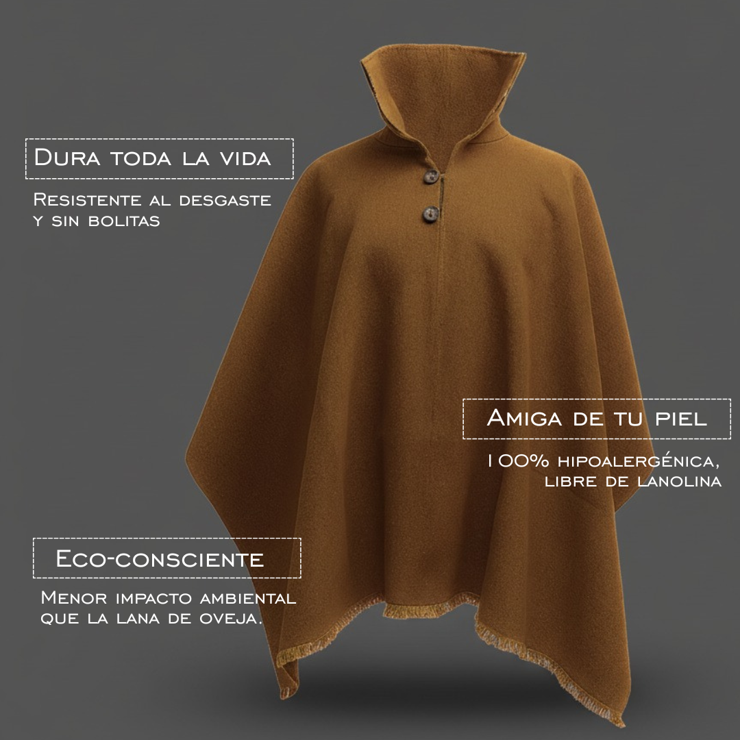 PONCHO DE ALPACA HOMBRE CASTILLA CAMEL