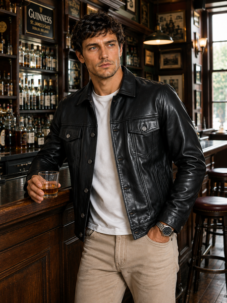 CHAQUETA DE CUERO CRAIG NEGRA