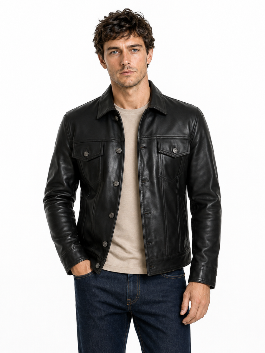 CHAQUETA DE CUERO CRAIG NEGRA