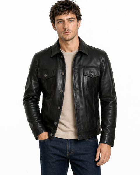 CHAQUETA DE CUERO CRAIG NEGRA