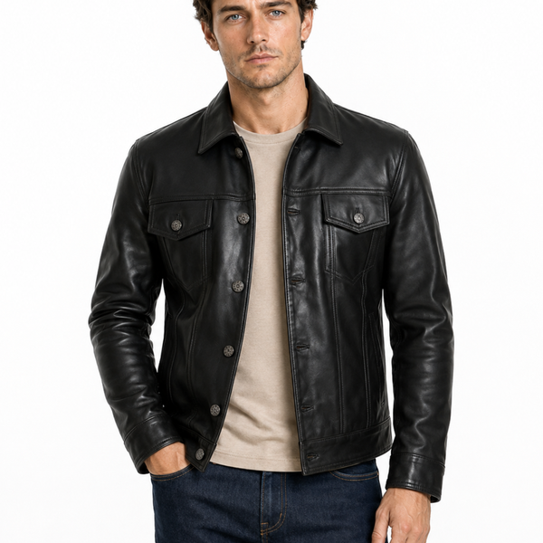 CHAQUETA DE CUERO CRAIG NEGRA